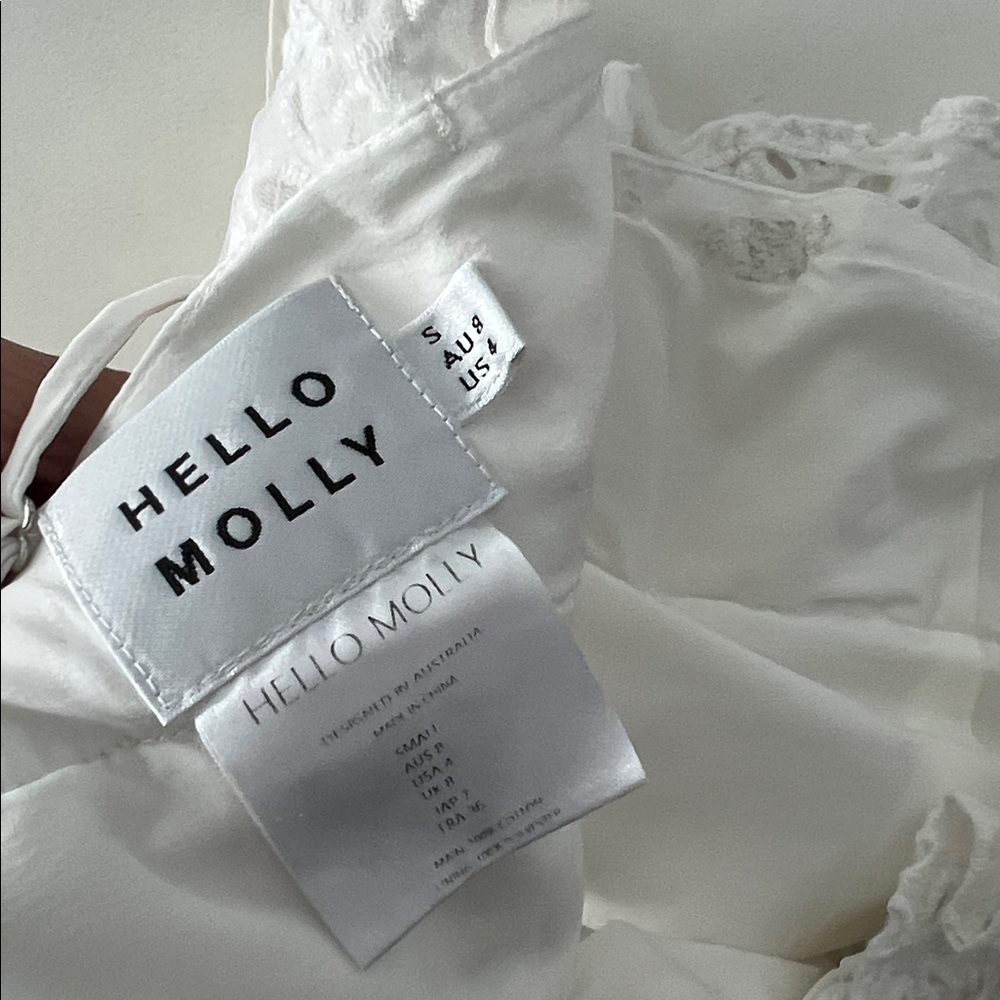 HELLO MOLLY LA On My Mind Crop White Eyelet Tank Top 4 / S - Picture 7 of 8